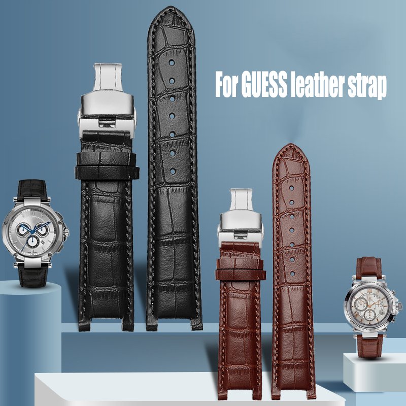 Smartwatch Guess - Notched Watchband Crocodile Grain Cowhide Watch