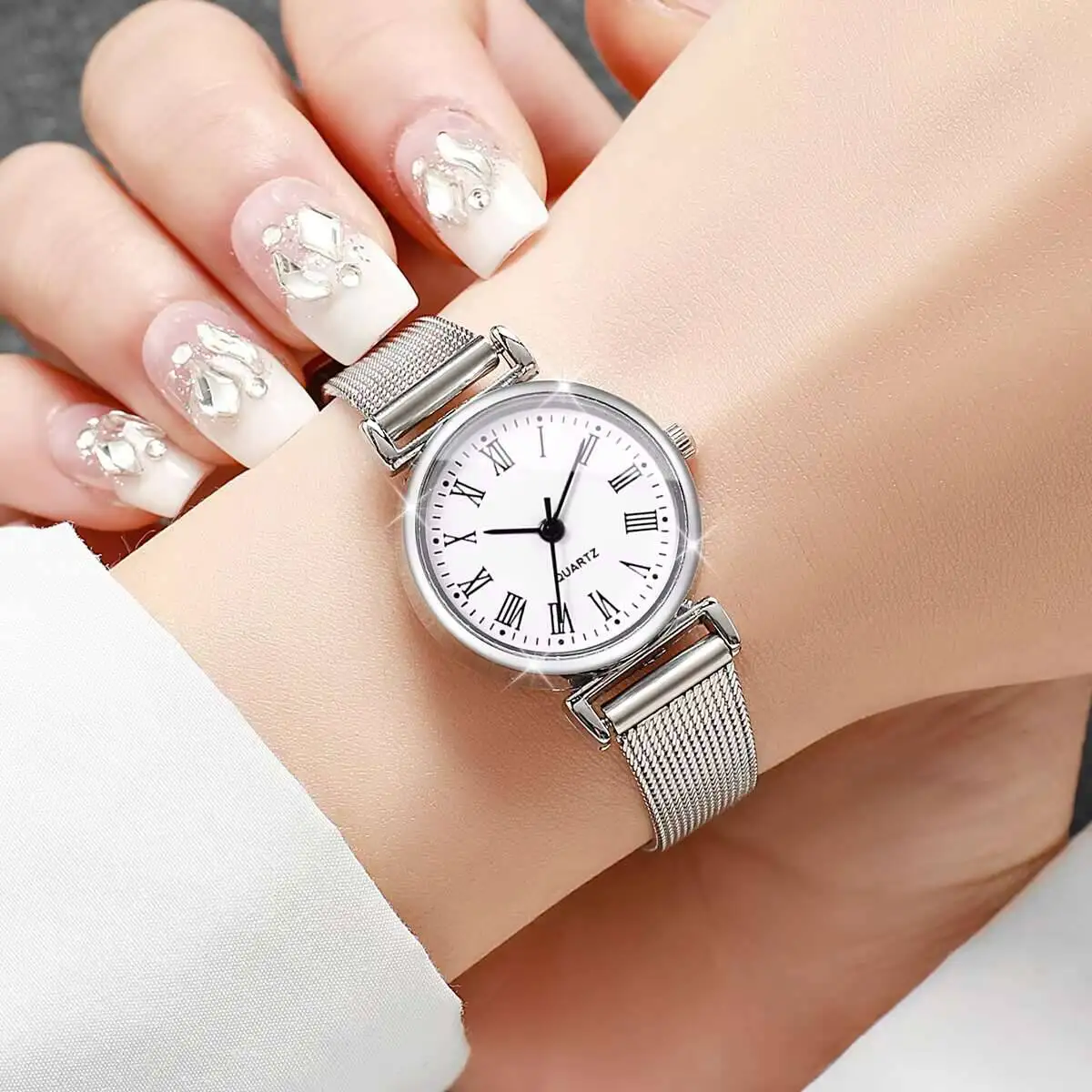 1/2PCS Fashion Women Watches C - Stainless Mesh Band ulasan dan harga