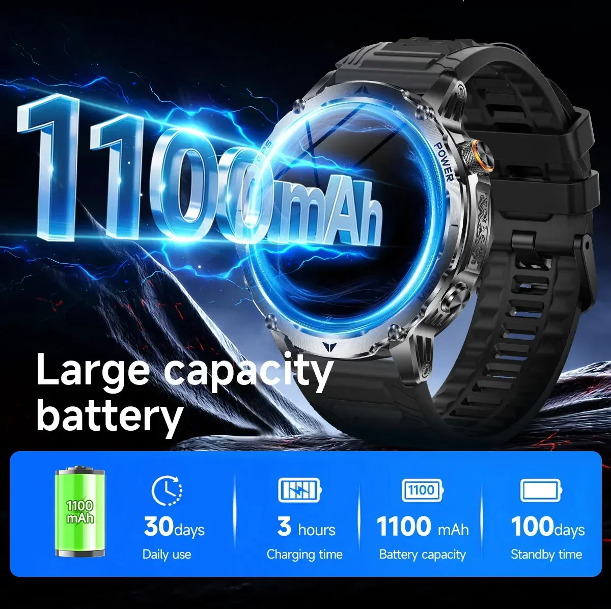 Men's Military Smartwatch with - Smartwatch M Active ulasan dan harga