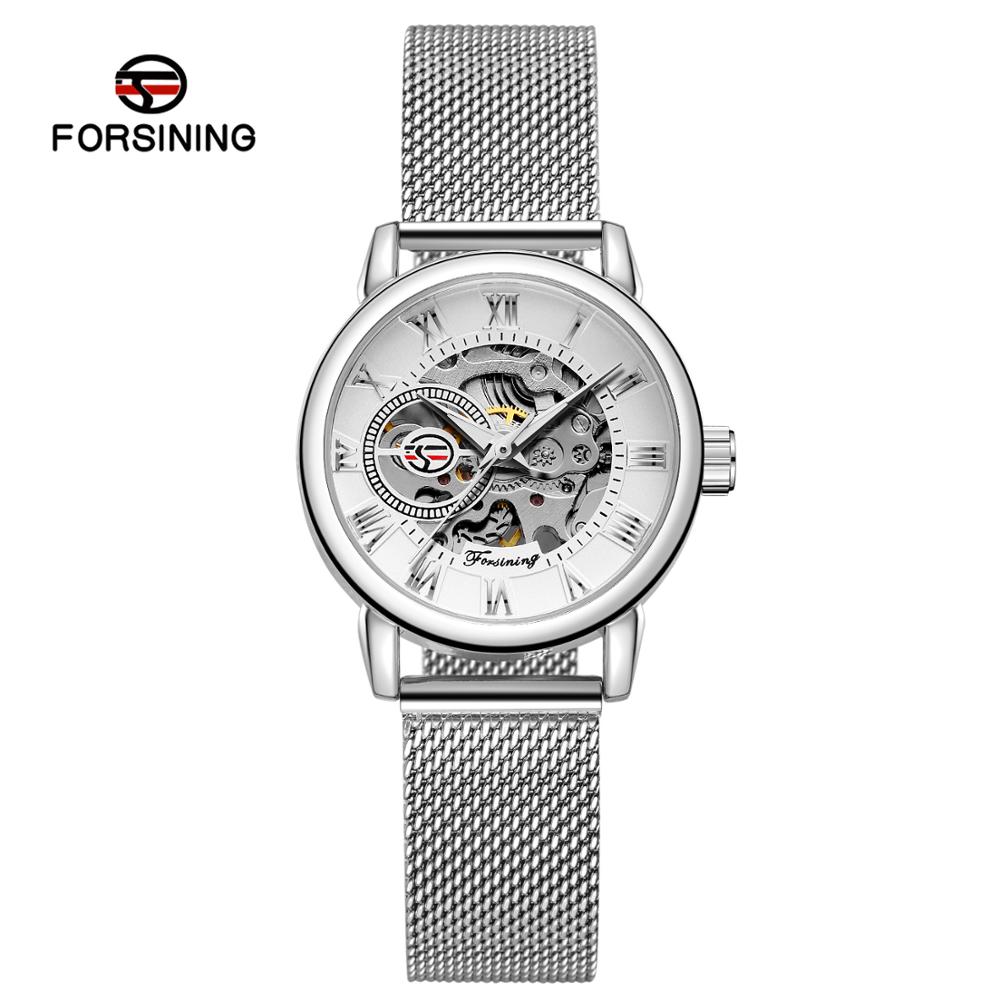 Reloj Mujer FORSINING Fashion  - Stainless Mesh Band ulasan dan harga
