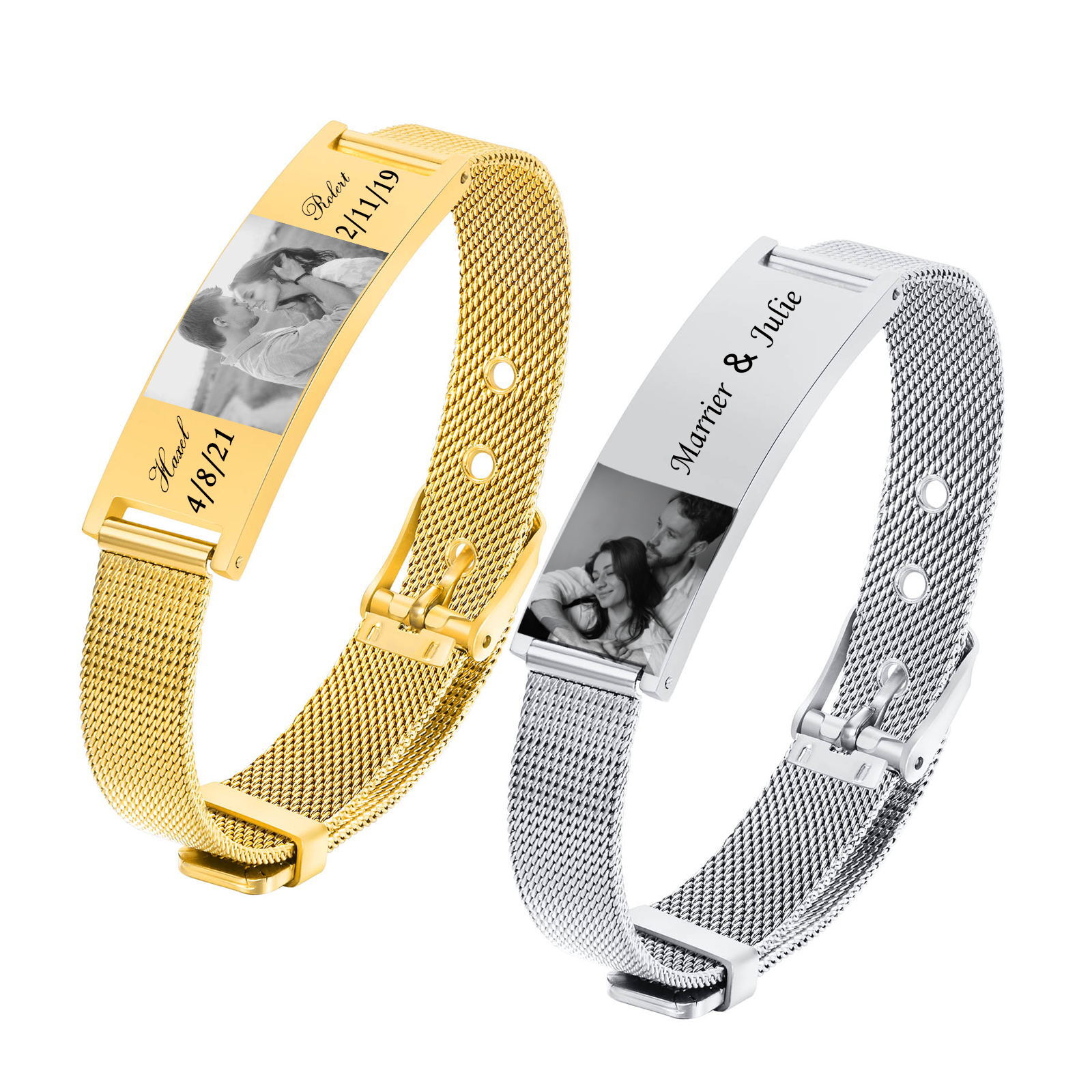 Personalized Photo Bracelet, S - Stainless Mesh Band ulasan dan harga