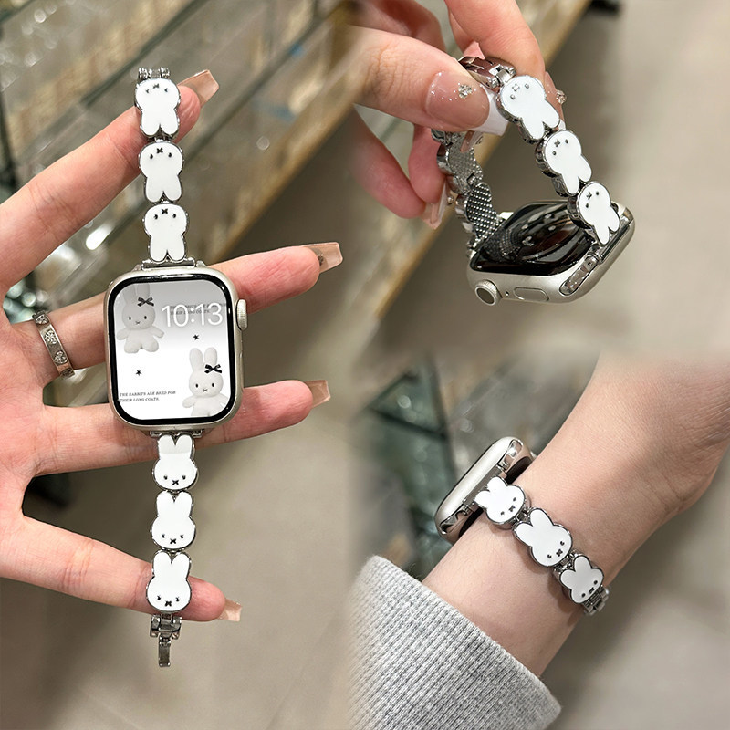 Miffy Rabbit Leather Watch Ban - Apple Smartwatch Accessories ulasan dan harga