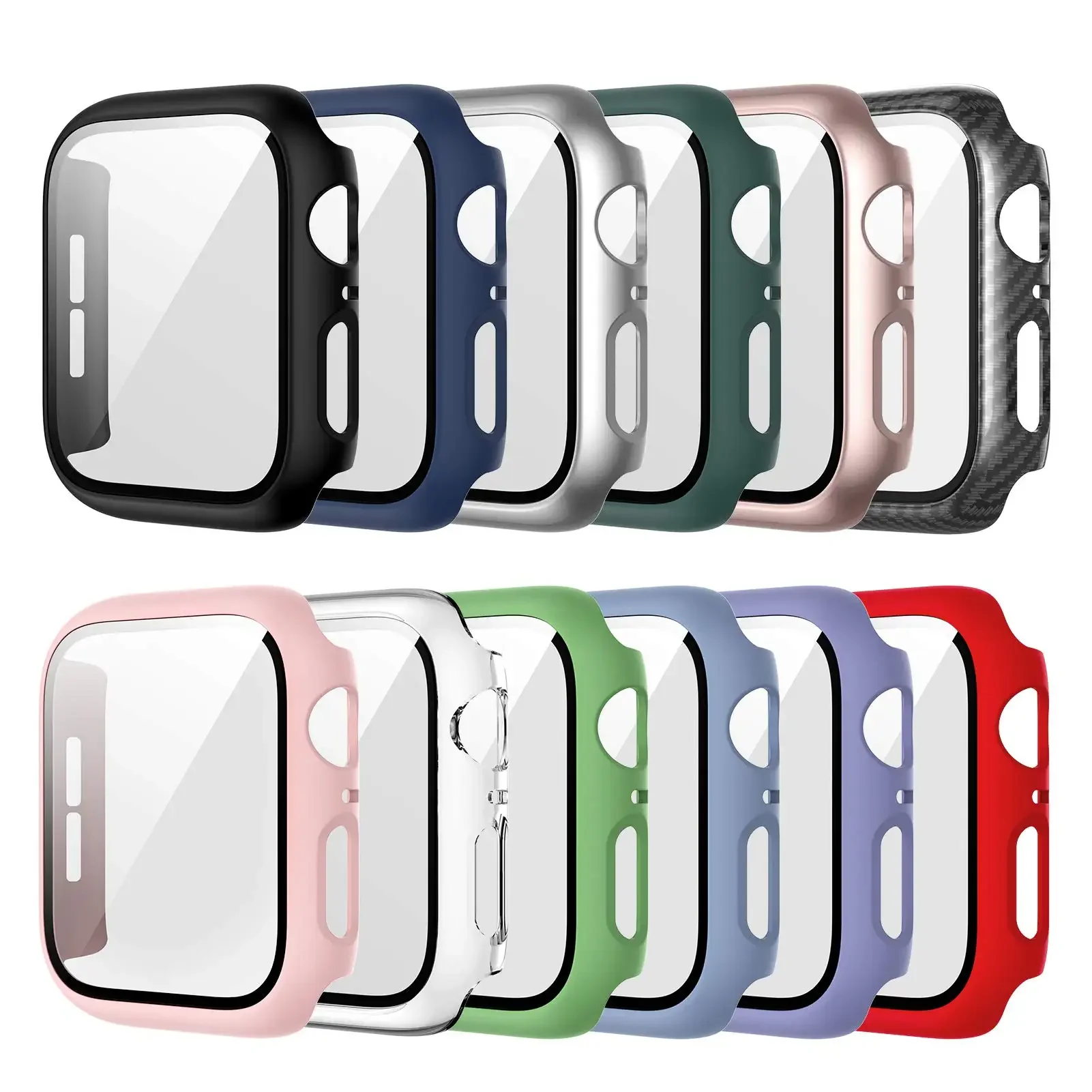 Tempered Glass+cover For Apple - Smartwatch Icon ulasan dan harga