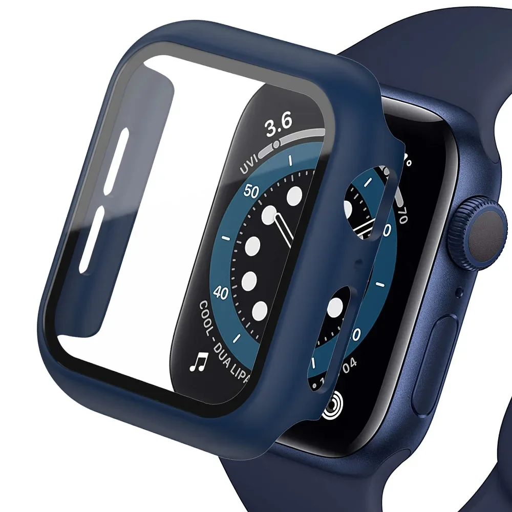 Tempered Glass+cover For Apple - Smartwatch Icon ulasan dan harga