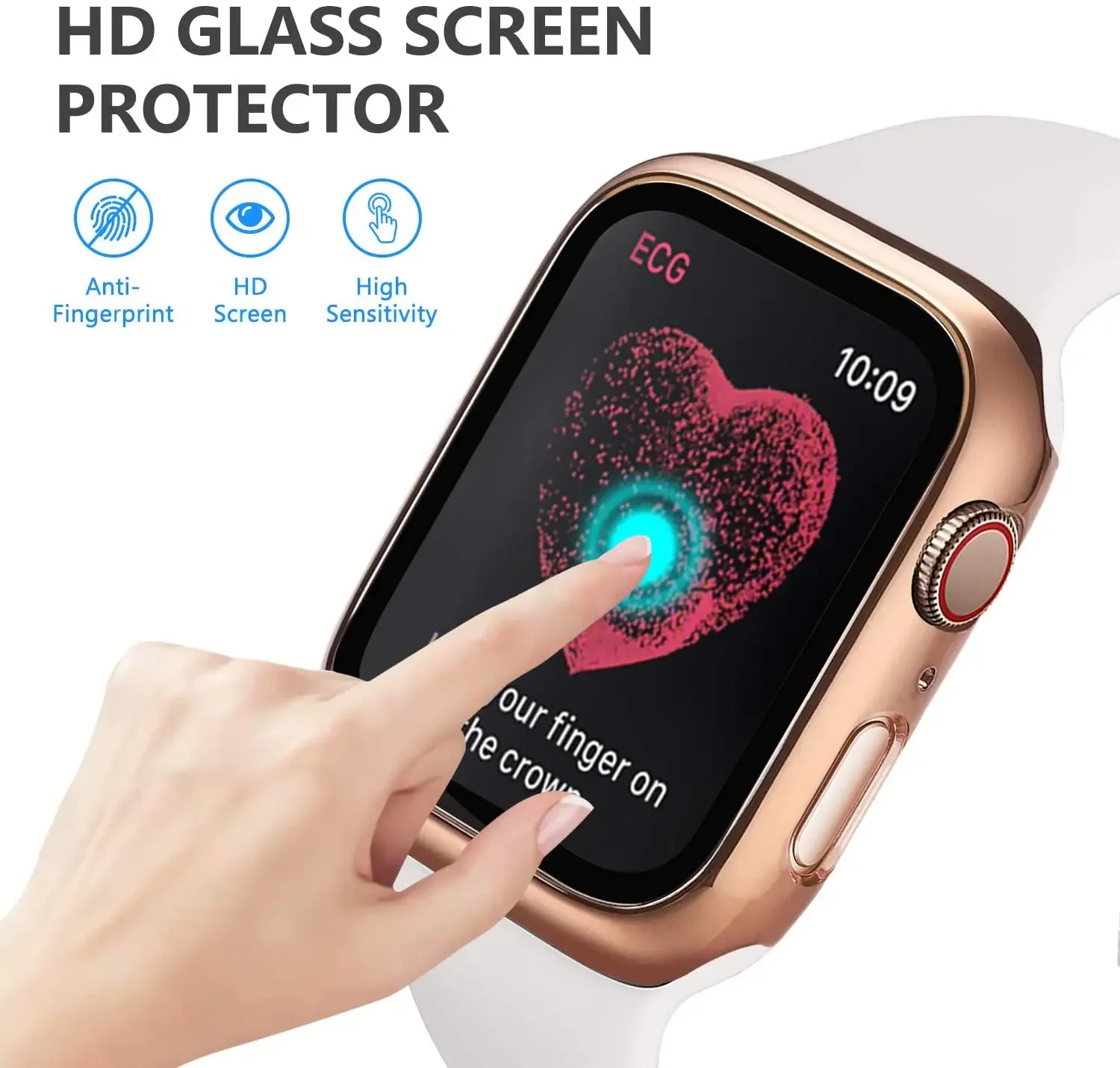Tempered Glass+cover For Apple - Smartwatch Icon ulasan dan harga