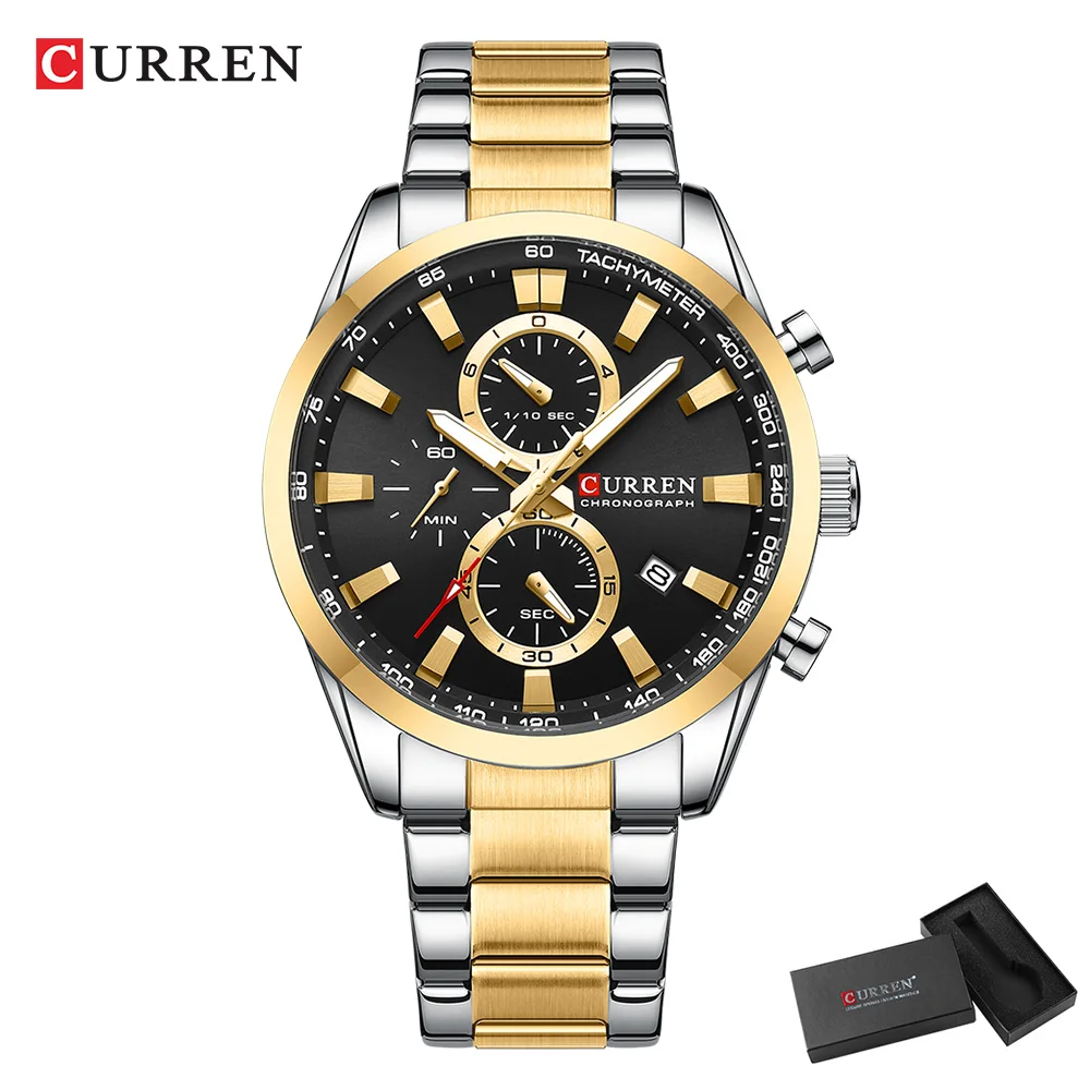 CURREN Casual Quartz Chrono Sp - Accessories With Watch ulasan dan harga
