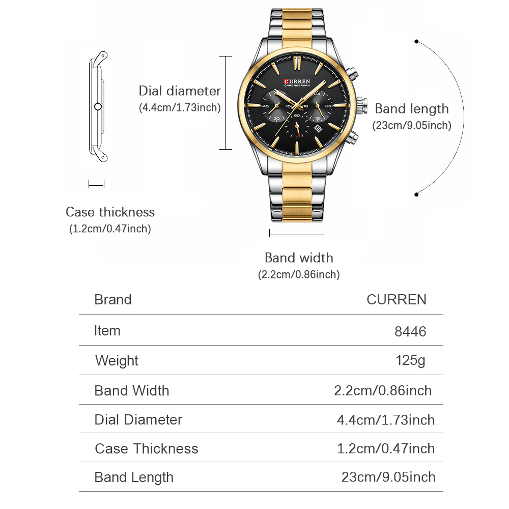 CURREN Casual Quartz Chrono Sp - Accessories With Watch ulasan dan harga