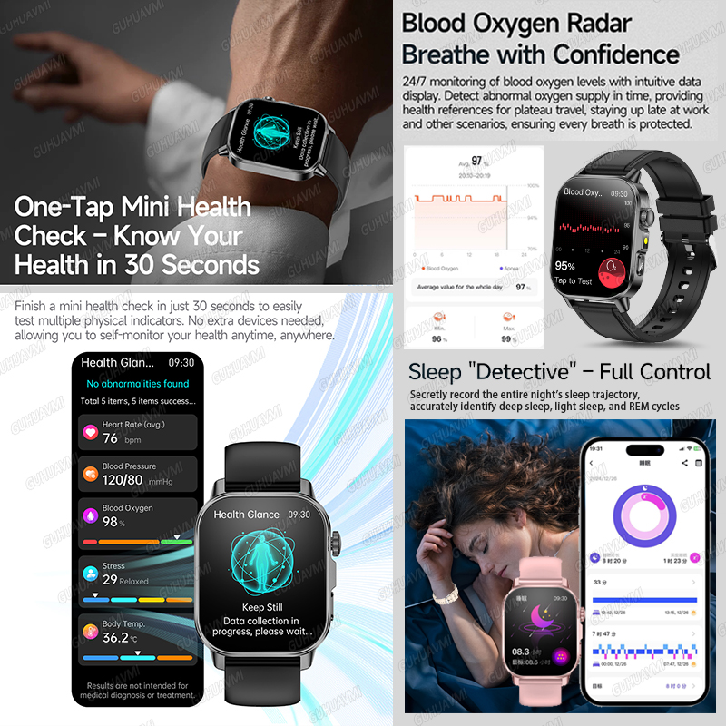 GUHUAVMI 2026 New Precise Heal - Android Smartwatch Accessories ulasan dan harga