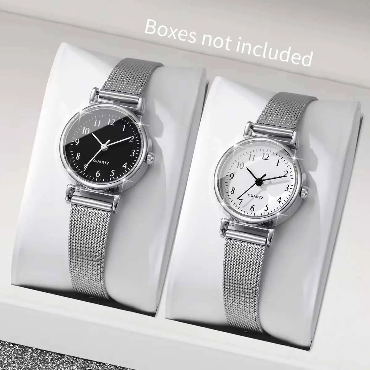 1/2PCS Fashion Women Watches S - Stainless Mesh Band ulasan dan harga