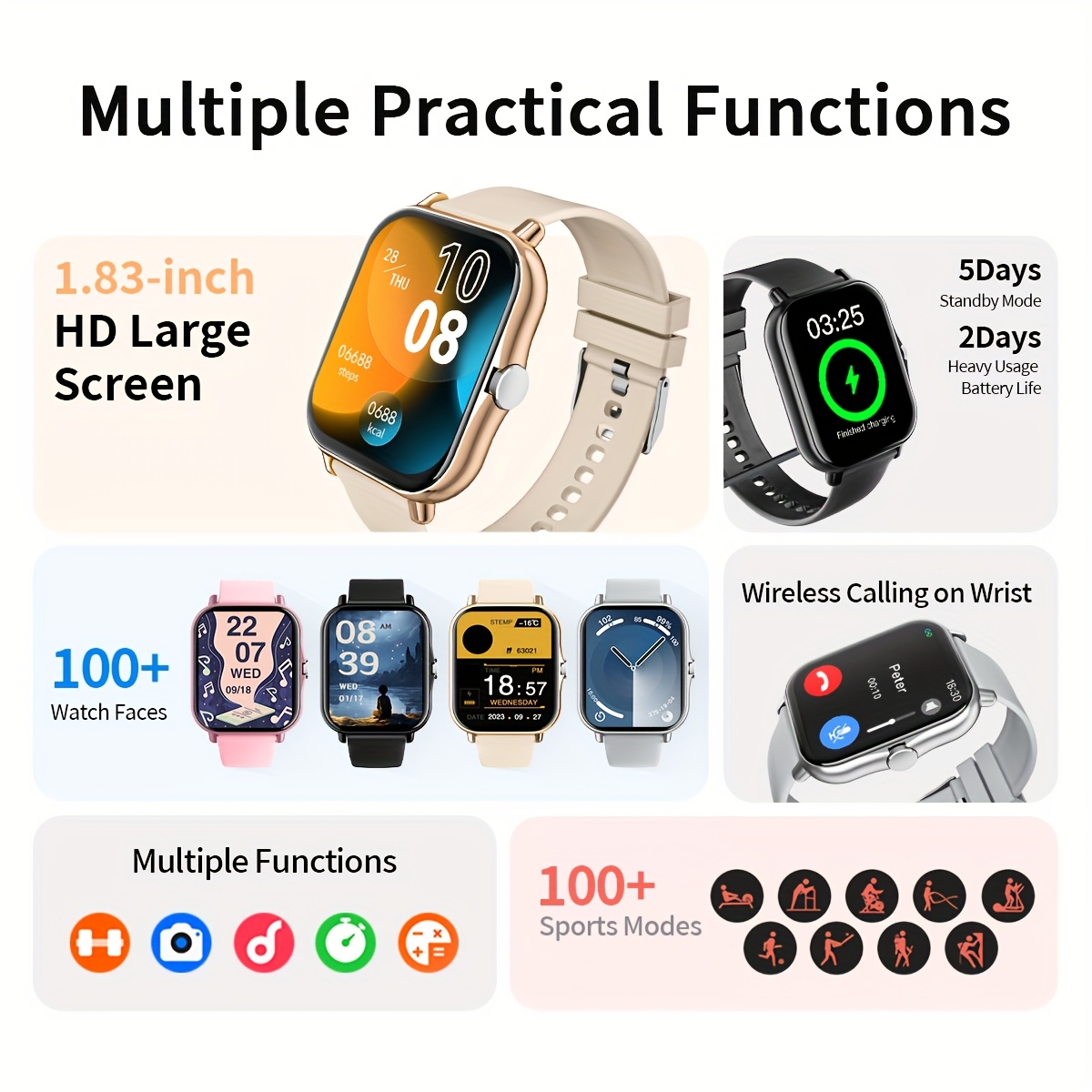 1.83-Inch Smart Watch for Men  - Smartwatch Instagram ulasan dan harga