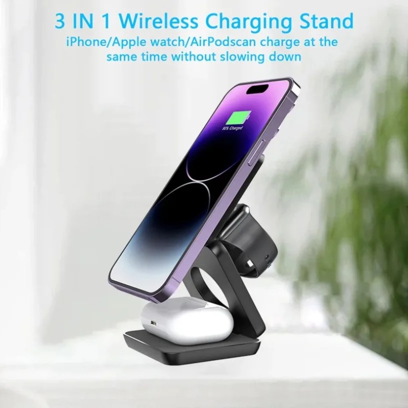 3 in 1 Foldable Magnetic Wirel - Watch Charger Cable ulasan dan harga