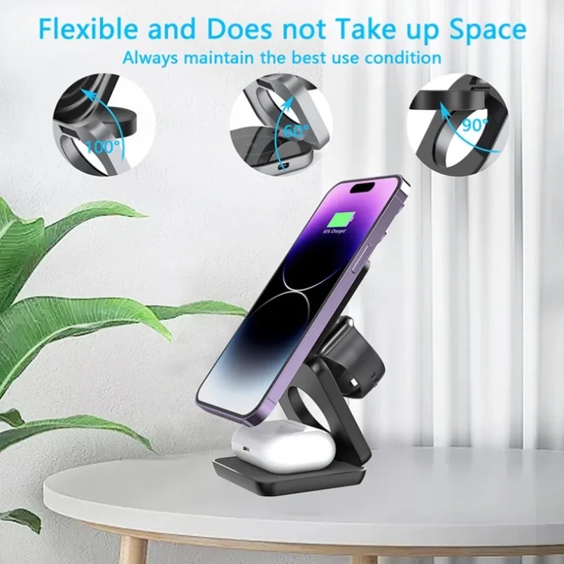 3 in 1 Foldable Magnetic Wirel - Watch Charger Cable ulasan dan harga