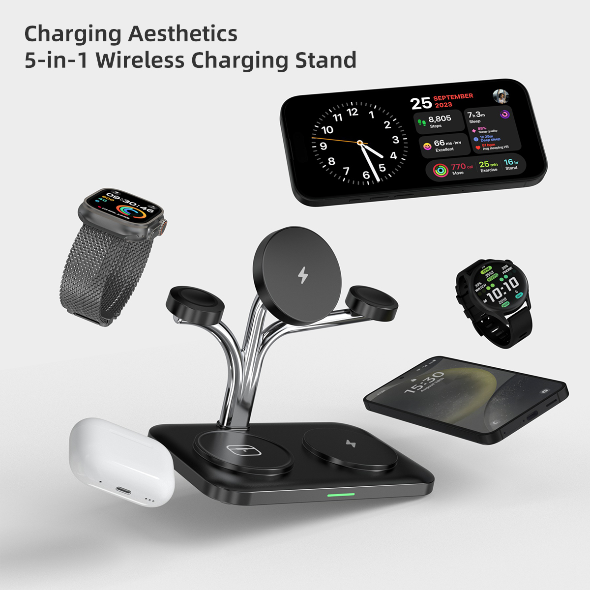 5 IN 1 Magnetic Wireless Charg - Watch Charger Cable ulasan dan harga