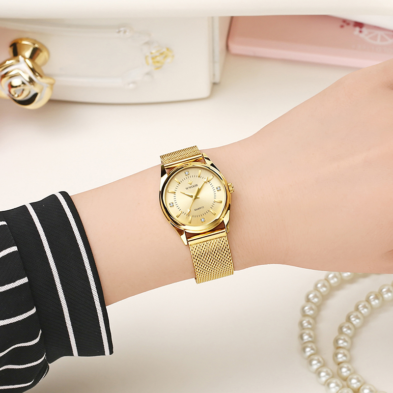 WWOOR Luxury Brand Dress Gold  - Stainless Mesh Band ulasan dan harga