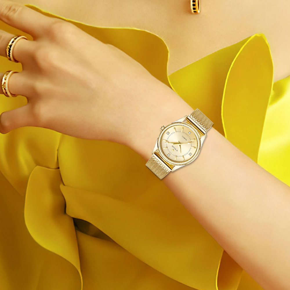 WWOOR Luxury Brand Dress Gold  - Stainless Mesh Band ulasan dan harga